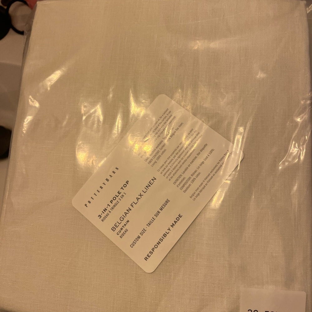 Pottery Barn Cream Belgian Flax Linen Table Cover